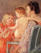 Mary Cassatt Sara Handing a Toy to the Baby oil on canvas